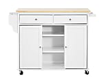Baxton Studio Meryland Modern Kitchen Island Cart, White 1 thumbnail image