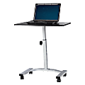Brenton Studio® Height-Adjustable Mobile Laptop Cart, 22 1/2" - 34 3/4"H x 23 5/8"W x 15 3/4"D, Black/Silver