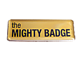 The Mighty Badge™ Reusable Name Badge System, 1" x 3", Inkjet Printer Compatible, Gold, Pack Of 10