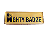 The Mighty Badge™ Reusable Name Badge System, 1" x 3", Laser Printer Compatible, Gold, Pack Of 10