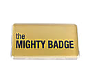 The Mighty Badge™ Reusable Name Badge System, 1 1/2" x 3", Inkjet Printer Compatible, Gold, Pack Of 10