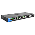 Linksys 16,Port Business Desktop Gigabit PoE+ Switch LGS116P, 16 Ports, Gigabit Ethernet, 10/100/1000Base,T-2 Layer Supported