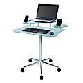 Realspace® Mobile Laptop Cart, 33 1/2"H x 30 3/4"W x 24 1/2"D, Frosted Glass/Chrome 1 thumbnail image