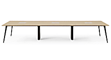 Branch Furniture 144”W 6-Person Computer Desk, Woodgrain Top/Charcoal Leg 1 thumbnail image