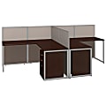 Bush® Business Furniture Easy Office 2-Person L Desk Open Office With Two 3-Drawer Mobile Pedestals, 44 7/8"H x 60 1/25"W x 119 9/10"D, Mocha Cherry, Premium Delivery