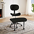 Pinmoco Ergonomic Fabric Mid-Back Cross-Legged Office Chair, Black, Total Qty 1 1 thumbnail image
