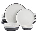 Gibson Elite Rhinebeck 16-Piece Round Stoneware Dinnerware Set, Blue 1 thumbnail image
