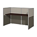 Bush Business Furniture Easy Office 60"W Cubicle Desk Workstation With 45"H Closed Panels, Mocha Cherry/Silver Gray, Standard Delivery 1 thumbnail image