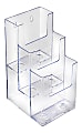 Azar Displays 3-Tier 3-Pocket Acrylic Trifold Brochure Holders, 9"H x 4-1/4"W x 5-1/4"D, Clear, Pack Of 2 Holders