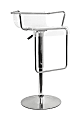 Baxton Studio Chartreuse Low-back Acrylic Adjustable Barstool, Clear 1 thumbnail image