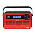 Jensen Portable Digital AM/FM Weather Radio With Weather Alert And 2-Way Charging, 5.1"H x 9"W x 2.3"D, Red