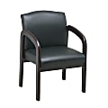 Office Star™ Work Smart™ Faux Leather Guest Chair, Black/Mahogany 1 thumbnail image