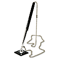 SKILCRAFT® Chain Pen With Holder And Base, Medium Point, Black Barrel, Black Ink (AbilityOne 7520-01-463-1990) 1 thumbnail image