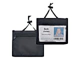 Advantus Horizontal ID/Convention Neck Pouch - Horizontal - Nylon - Black - 12 / Pack 1 thumbnail image