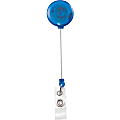 Advantus Translucent Retractable ID Card Reel With Snaps, Translucent Blue/Clear, Pack Of 12