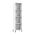 Bush Furniture Essence 65"H Narrow Bookcase, White, Standard Delivery