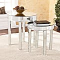Southern Enterprises Mirrored Nesting Tables, Round, Silver, Set Of 2 1 thumbnail image