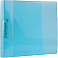 JAM PAPER Plastic Clamp Binder, 0.75 inch, Blue, Sold Individually 1 thumbnail image