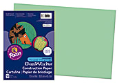 SunWorks® Construction Paper, 12" x 18", Light Green, Pack Of 50