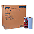Tork Advanced ShopMax Wiper 450 Wipes, 11" x 9-7/16", Blue, 60 Wipes Per Roll, Carton Of 30 Rolls