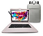 NEW LINSAY® 10.1" Octa Core 256GB STORAGE ANDROID 15 BUNDLE with PURPLE DESIGNER CLOTH KEYBOARD CASE, STYLISH COMPACT BACKPACK and PEN STYLUS 1 thumbnail image