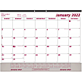 Brownline Vinyl Strip Monthly Desk Pad - Julian Dates - Daily, Monthly - 1 Year - January 2022 till December 2022 - 1 Month Single Page Layout - 22" x 17" Sheet Size - Desk Pad - White