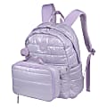 Volkano Quest Crinkle Puffer Backpack And Lunch Kit, Lilac/Glitter 1 thumbnail image