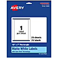 Avery® Permanent Labels With Sure Feed®, 94263-WMP25, Rectangle, 10" x 7", White, Pack Of 25