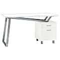 Mayline Laminate 2-Drawer Pedestal V-desk Base - Pedestal Base - 2 Drawers - 22.37" Height x 17.75" Width x 19.75" Depth - Assembly Required - White, Laminated, Textured