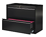 WorkPro® 36"W x 18-5/8"D Lateral 2-Drawer File Cabinet, Black