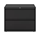 WorkPro® 36"W x 18-5/8"D Lateral 2-Drawer File Cabinet, Black