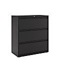 WorkPro® 36"W x 18-5/8"D Lateral 3-Drawer File Cabinet, Black 1 thumbnail image