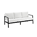 Linon Abilene Aluminum Outdoor Sofa, 31-1/4”H x 75-1/4”W x 30”D, White/Black