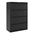 WorkPro® 36"W x 18-5/8"D Lateral 4-Drawer File Cabinet, Black