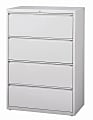 WorkPro® 36"W Lateral 4-Drawer File Cabinet, Metal, Light Gray