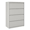 WorkPro® 36"W x 18-5/8"D Lateral 4-Drawer File Cabinet, Light Gray