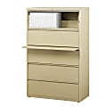 WorkPro® 19"D Lateral 5-Drawer File Cabinet, Putty