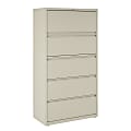 WorkPro® 36"W x 18-5/8"D Lateral 5-Drawer File Cabinet, Putty 1 thumbnail image
