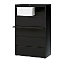 WorkPro® 36"W x 18-5/8"D Lateral 5-Drawer File Cabinet, Black