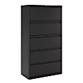 WorkPro® 36"W x 18-5/8"D Lateral 5-Drawer File Cabinet, Black 1 thumbnail image