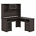 Bush Business Furniture Cabot 60"W L-Shaped Corner Desk With Hutch, Heather Gray, Standard Delivery 1 thumbnail image