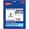 Avery® Permanent Labels With Sure Feed®, 94246-CMF25, Rectangle, 2-1/2" x 5", Matte Clear, Pack Of 75 1 thumbnail image