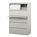 WorkPro® 36"W Lateral 5-Drawer File Cabinet, Metal, Light Gray