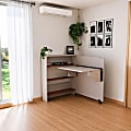 Ducon Wall-Supported Desk With Storage Shelves, Gray, Total Qty 1 1 thumbnail image
