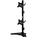 Amer Mounts Stand Based Vertical Dual Monitor Mount for two 15"-24" LCD/LED Flat Panels - Supports up to 26.5lb monitors, +/- 20 degree tilt, and VESA 75/100