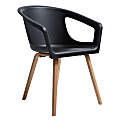 National® Deker Waiting Room Chairs With Wood Frames, Black/Brown, Set Of 2 Chairs 1 thumbnail image