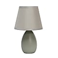 Creekwood Home Nauru Petite Ceramic Oblong Table Lamp, 9-7/16"H, Gray Shade/Gray Base