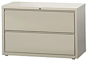 WorkPro® 42"W Lateral 2-Drawer File Cabinet, Metal, Putty