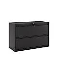 WorkPro® 42"W x 18-5/8"D Lateral 2-Drawer File Cabinet, Black