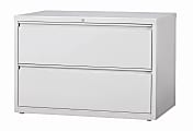 WorkPro® 42"W x 18-5/8"D Lateral 2-Drawer File Cabinet, Light Gray